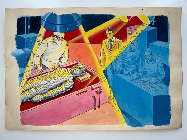 “Denjin Zaborger” (電人ザボーガー), Complete Set of 17 Original Hand-Painted Illustration / Production Boards (“Genga”), in the Original Inscribed Envelope, circa 1973–74