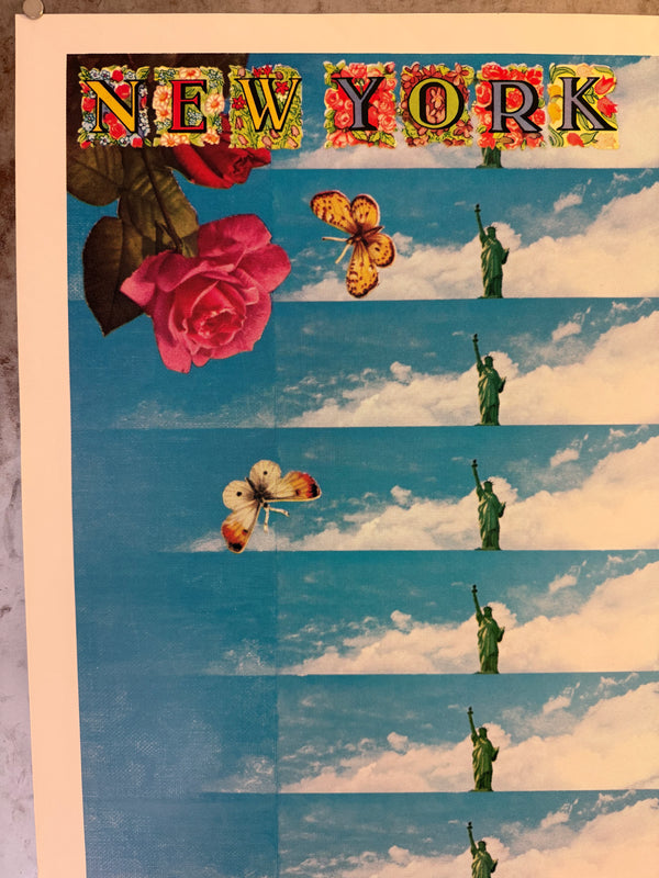 "TADANORI YOKOO - New York (1968)", Japanese Contemporary Art Poster, Original Offset 1968, Ultra Rare, SIGNED, Size (c.84.1 x 60.5 cm)