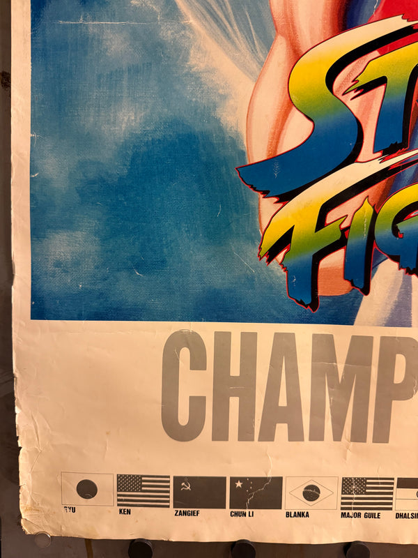 "Street Fighter II: Champion Edition", Original Release Japanese CAPCOM Promotional Poster 1992, Extremely Rare, B1 Size (c.71 × 103 cm) HA5
