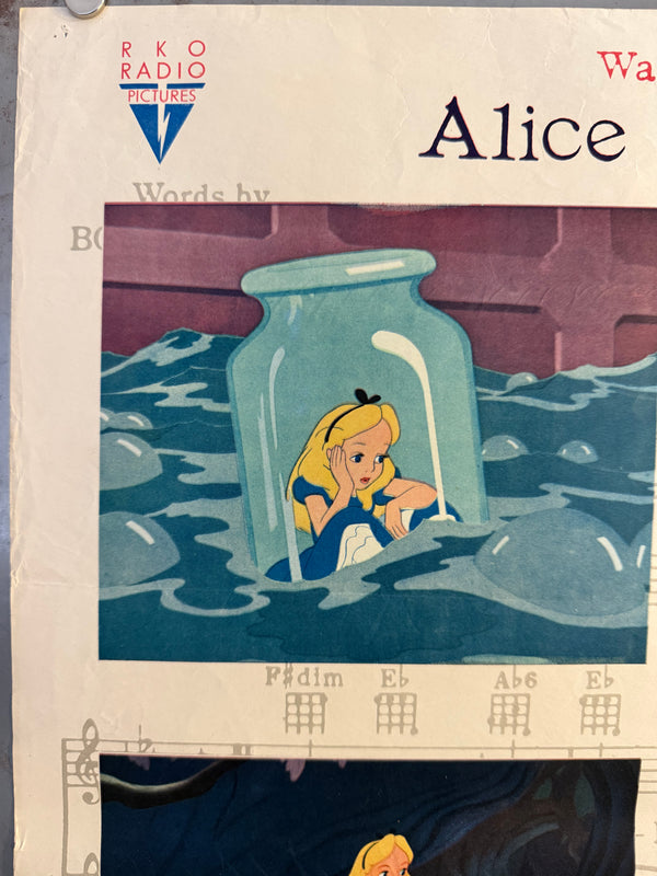 “Alice in Wonderland” (不思議の国のアリス), Original Japanese First-Release Movie Poster 1953, Ultra Rare, B2 Size (51 × 73 cm) O687