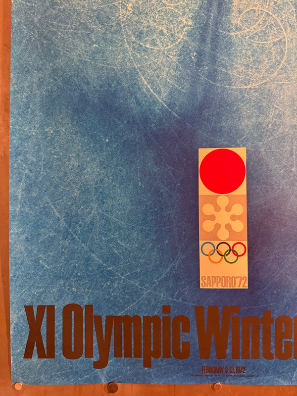 "Sapporo 1972: XI Olympic Winter Games", Original Official Japanese Advertising Poster 1970, Yusaku Kamekura and Takayuki Ogawa, B1 Size (c. 72.8 × 103 cm)