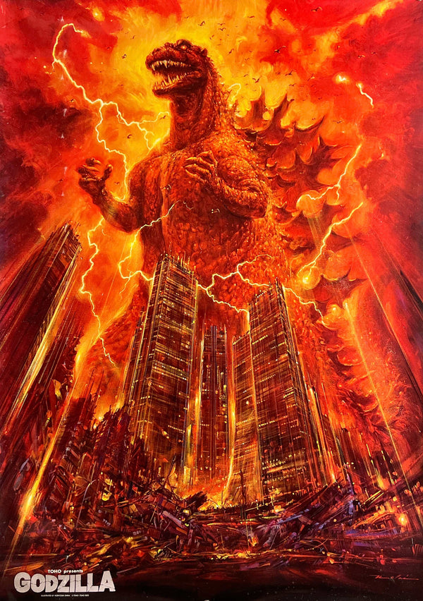 "Godzilla", Original Release Japanese Movie Poster 1984, Noriyoshi Ohrai, Rare, B1 Size (71 x 103cm) HA37