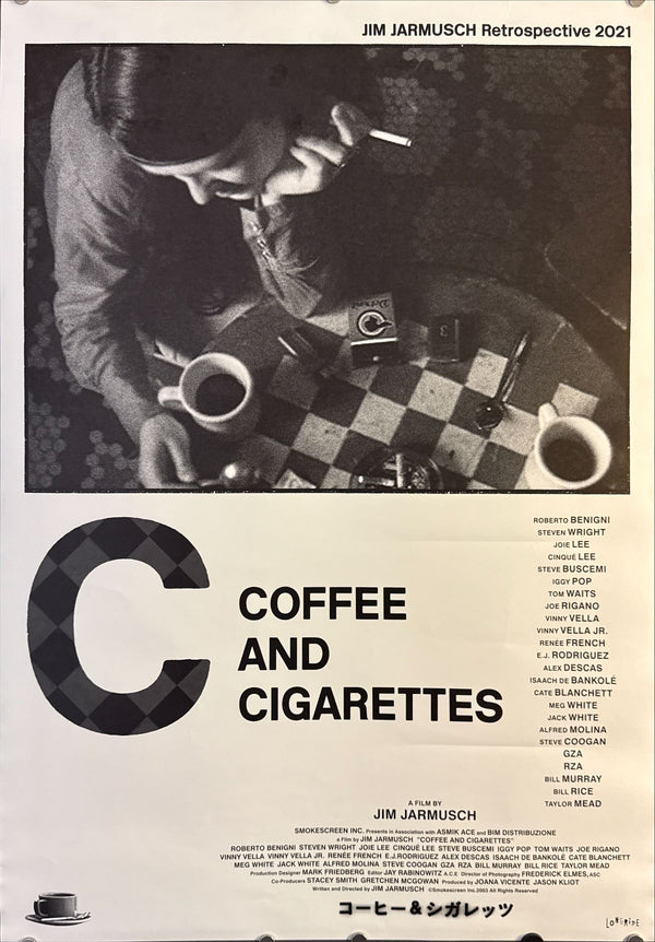 “Coffee and Cigarettes” (コーヒー&シガレッツ), Original Japanese Re-Release Poster 2021, B2 Size (51 × 73 cm) O225