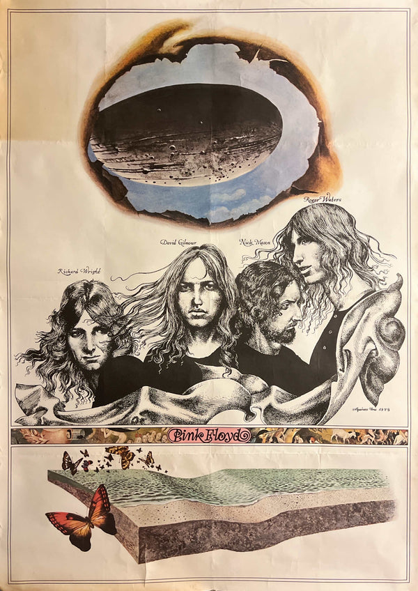 Uno Aquirax (宇野亜喜良) Offset Poster – Pink Floyd "The Dark Side of the Moon" LP Record Promotional Poster, 1973, B1 Size (c.102.8 × 72.9 cm) AA43