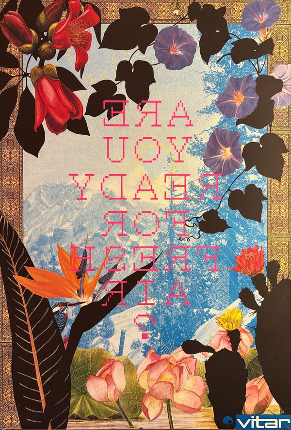 "TADANORI YOKOO - ARE YOU READY FOR FRESH AIR? – VITAR", Japanese Contemporary Art Poster, Original Offset 1989, Ultra Rare, B1 Size (c.73 x 103cm)