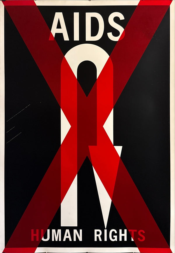 "MAKOTO SAITO — AIDS / HUMAN RIGHTS", Original Japanese Contemporary Art Poster 1993, B1 Size (c.71 × 103 cm)