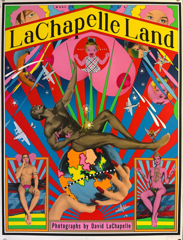 "TADANORI YOKOO - LaChapelle Land, Photographs by David LaChapelle (Style A)", Japanese Contemporary Art Poster, Original Silk Screen 1997, SIGNED, Ultra Rare, Size (c.73 x 98 cm) A