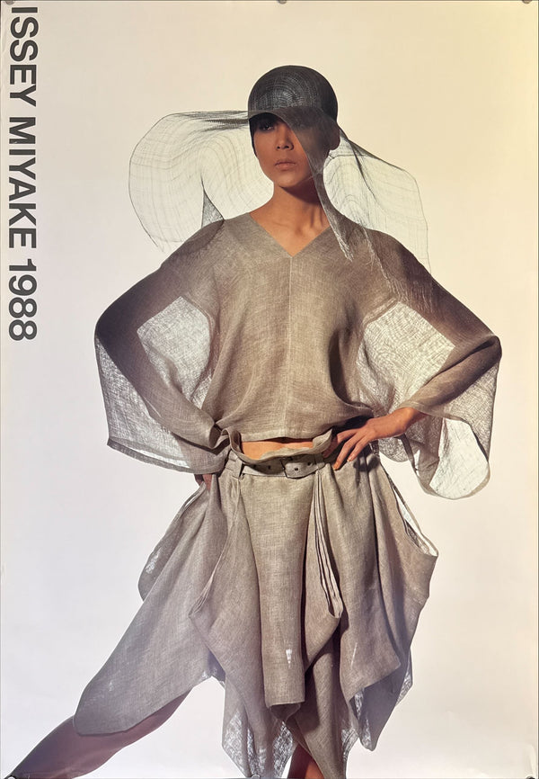 "Irving Penn × Issey Miyake (1988) - Tan Outfit with Silver Hat Poster", Japanese Contemporary Art Poster, Original Offset 1988, Ultra Rare, Size (c.102 x 72 cm)
