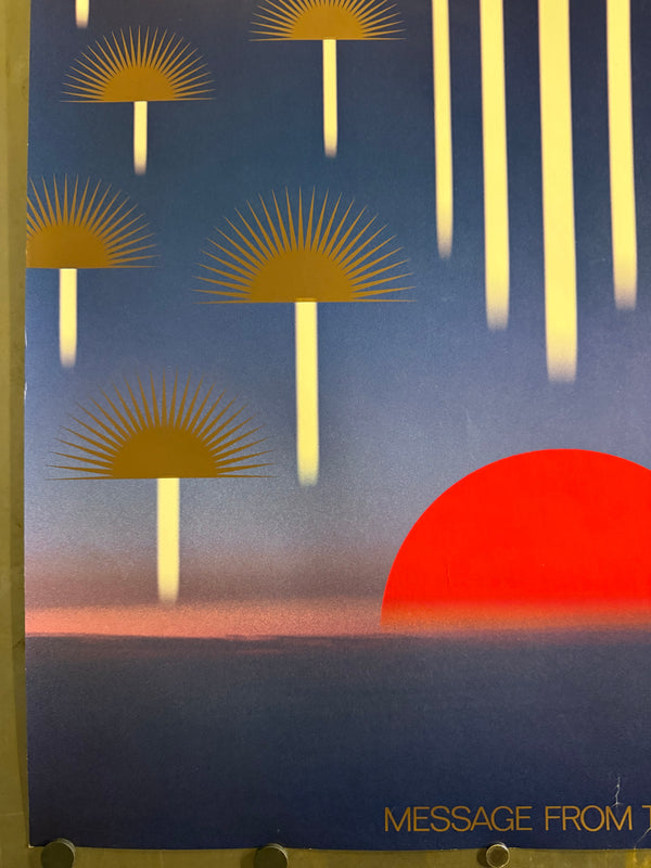 “Message from Tokyo” — Kazumasa Nagai (永井一正), Original Japanese A1 offset poster, 1986 — Size: c. 59.4 × 84.1 cm