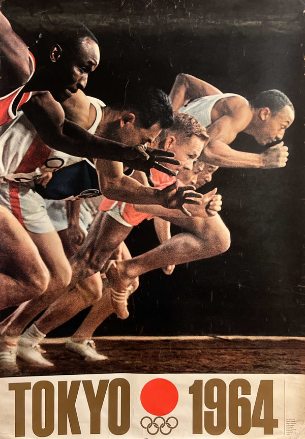 "Olympic Games 1964 Tokyo - The Start of Sprinter’s Dash" Original Release Japanese Promotional Poster 1961, B1 Size (71 x 103cm) JA38