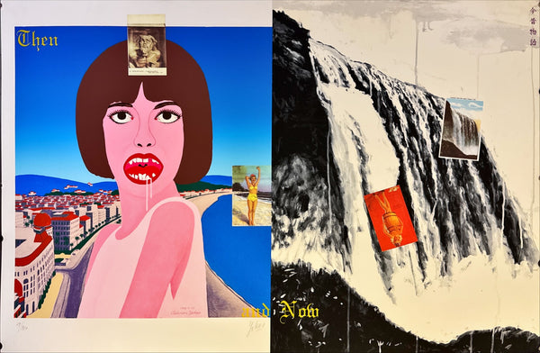 "TADANORI YOKOO - Then and Now – Tadanori Yokoo, 1991", Japanese Contemporary Art Poster, Original Silk Screen 1991, Ultra Rare, Size (c.80 x 120cm)
