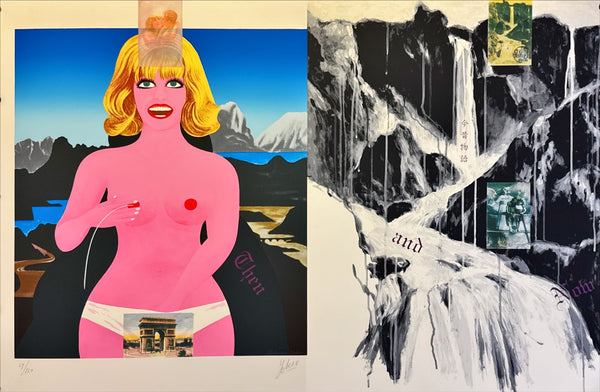 "TADANORI YOKOO - Then and Now (Blonde Figure) – Tadanori Yokoo, 1991", Japanese Contemporary Art Poster, Original Silk Screen 1991, Ultra Rare, Size (c.80 x 120cm)
