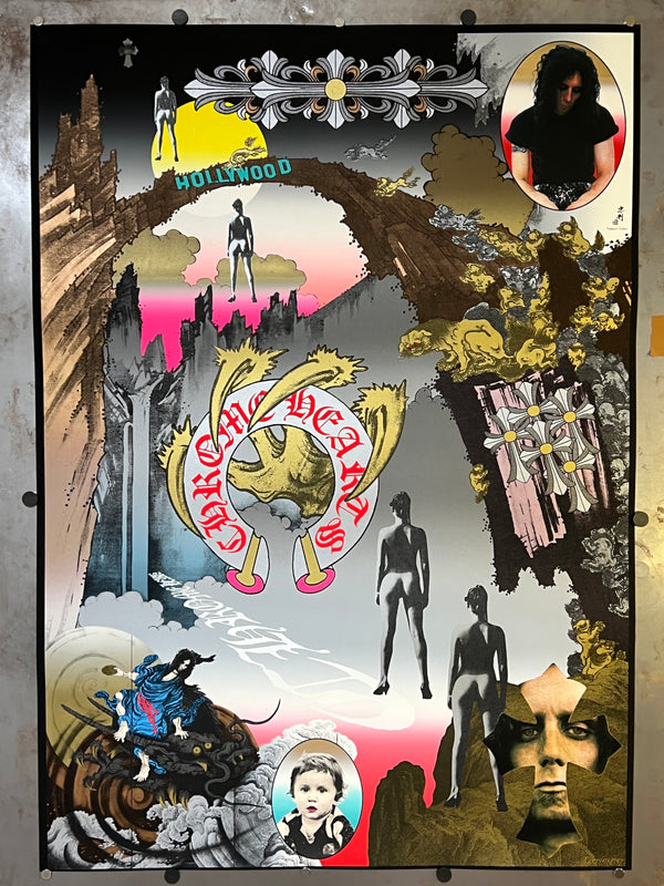 "TADANORI YOKOO - CHROME HEARTS", Japanese Contemporary Art Poster, Original Silk Screen 1997, Ultra Rare, Size (c.73 x 103cm)