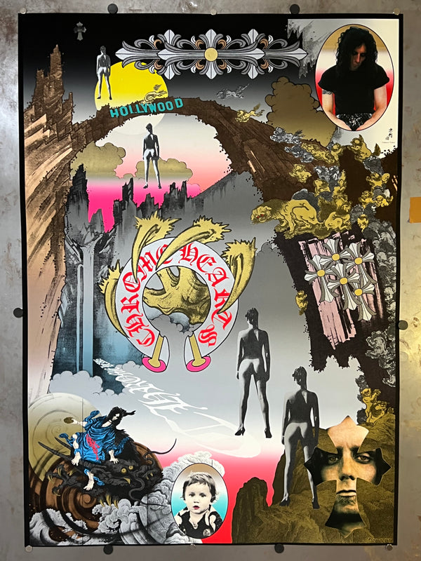 "TADANORI YOKOO - CHROME HEARTS", Japanese Contemporary Art Poster, Original Silk Screen 1997, Ultra Rare, Size (c.73 x 103cm)