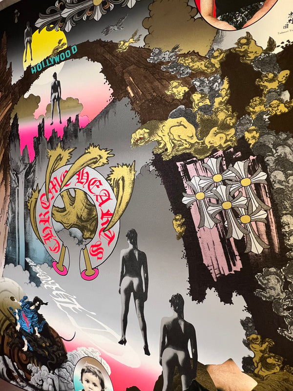 "TADANORI YOKOO - CHROME HEARTS", Japanese Contemporary Art Poster, Original Silk Screen 1997, Ultra Rare, Size (c.73 x 103cm)