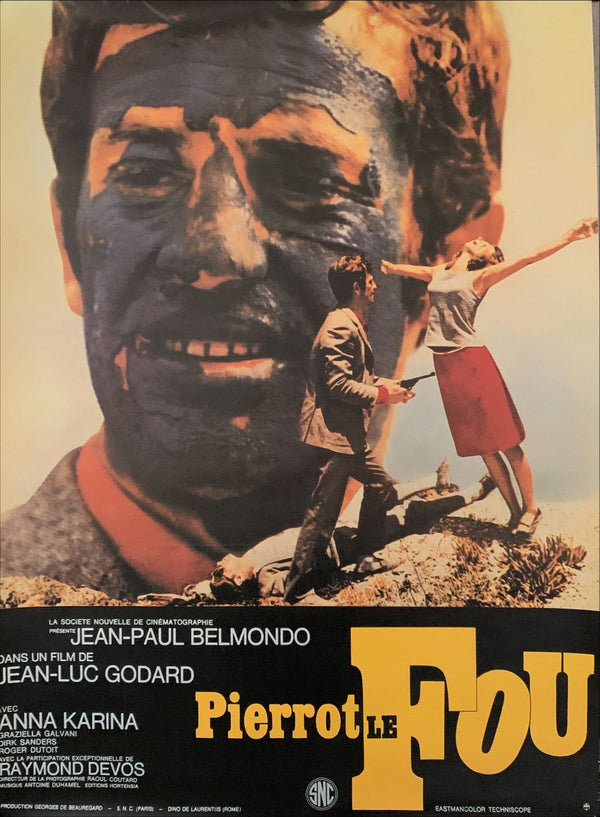 "Pierrot Le Fou", Original Re-Release Japanese Movie Poster 1990`s, B2 Size (51 cm x73 cm) C139