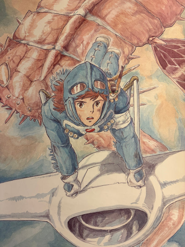 “Nausicaä of the Valley of the Wind” (風の谷のナウシカ), Original Japanese Illustrated Poster c. 1984, Very Rare, B2 Size (51 × 73 cm)