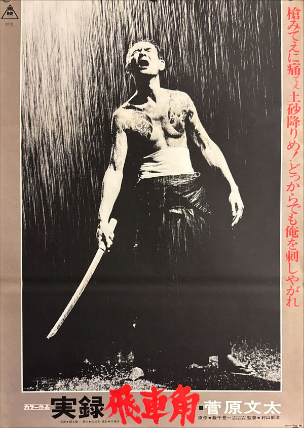 "True Account Of Hikashaku: A Wolf`s Honor"(実録飛車角 狼どもの仁義), Original Japanese B2 Movie Poster 1974, B2 Size (c. 51 × 73 cm) ZA168