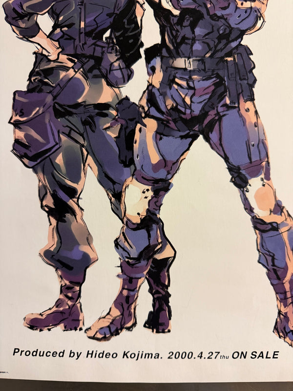 “METAL GEAR: GHOST BABEL / メタルギア ゴーストバベル”, Set of Two Original Japanese Video Game Promotional Posters 2000, Artwork by Yoji Shinkawa, B3 Size Each (36.4 × 51.5 cm) — Ultra Rare Pair