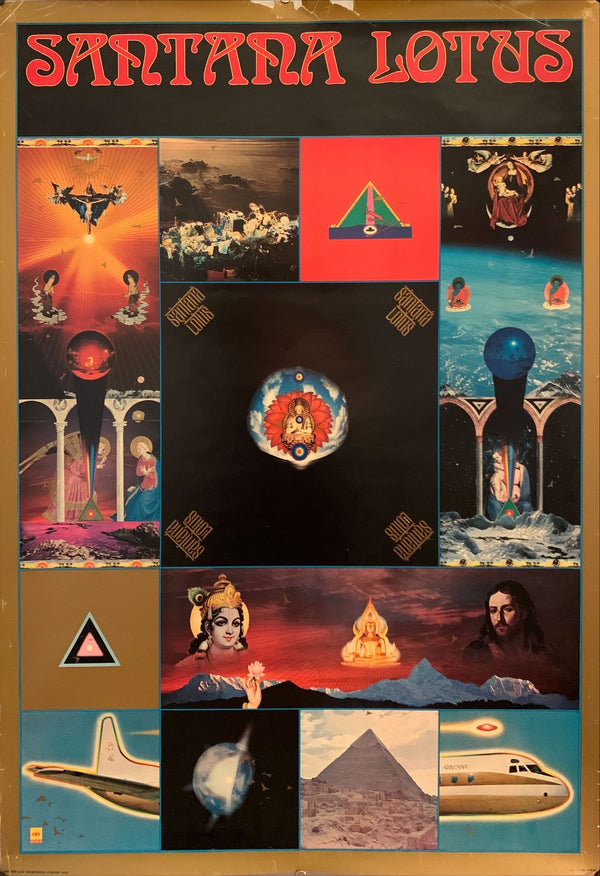 "Santana Lotus", Original Japanese Poster 1970s, Designed by Tadanori Yokoo, B1 Size (71 x 103cm) BA17