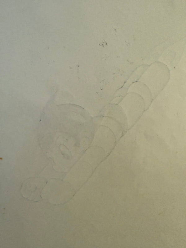 Original Hand‑Drawn Astro Boy Ink Illustration – “Flying Pose” (No.19, c. 1980s–1990s)