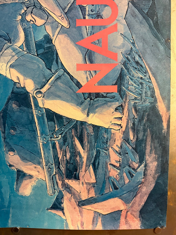 “Nausicaä of the Valley of the Wind” (風の谷のナウシカ), Original Release Japanese B2 Horizontal Theatrical Movie Poster 1984, Very Rare Style B / Image Board Design with Printed Miyazaki Signature, B2 Size (approx. 73 × 51 cm) Q291