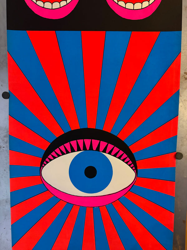 "TADANORI YOKOO - “Word/Image” Exhibition Poster – MoMA, New York", Japanese Contemporary Art Poster, Original Silk Screen 1968, Ultra Rare, Size (c.44 x 124cm)