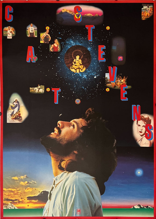 "TADANORI YOKOO - CAT STEVENS 1972", Japanese Contemporary Art Poster, Original Offset 1972, Ultra Rare, Size (c.73 x 103cm)