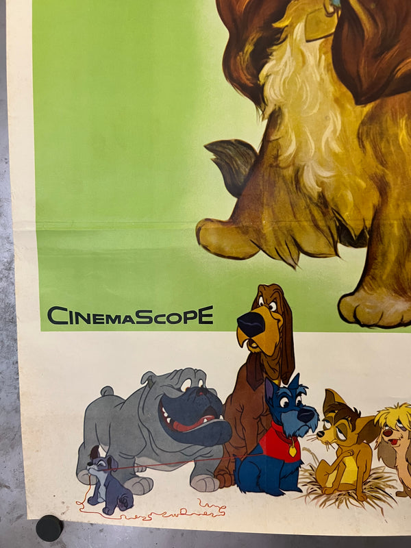 "Lady and the Tramp (わんわん物語)", Original Japanese Movie Poster 1965 Re-Release, B2 Size (51 × 73 cm) N166