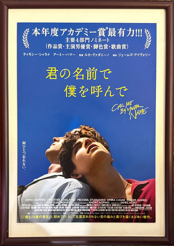 "Call Me by Your Name", Original Release Japanese Movie Poster 2017, B5 Size (18 x 25cm)