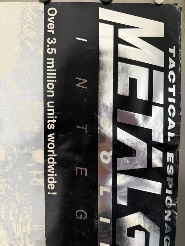 “Metal Gear Solid Integral”, Original Japanese Video Game Promotional Poster 1999, B3 Size (36 × 51 cm) — Ultra Rare Metallic Silver Variant P209