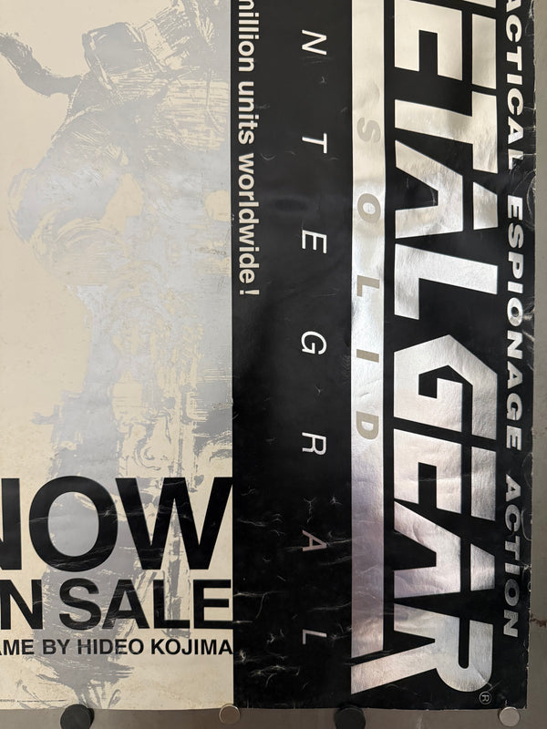 “Metal Gear Solid Integral”, Original Japanese Video Game Promotional Poster 1999, B3 Size (36 × 51 cm) — Ultra Rare Metallic Silver Variant P209