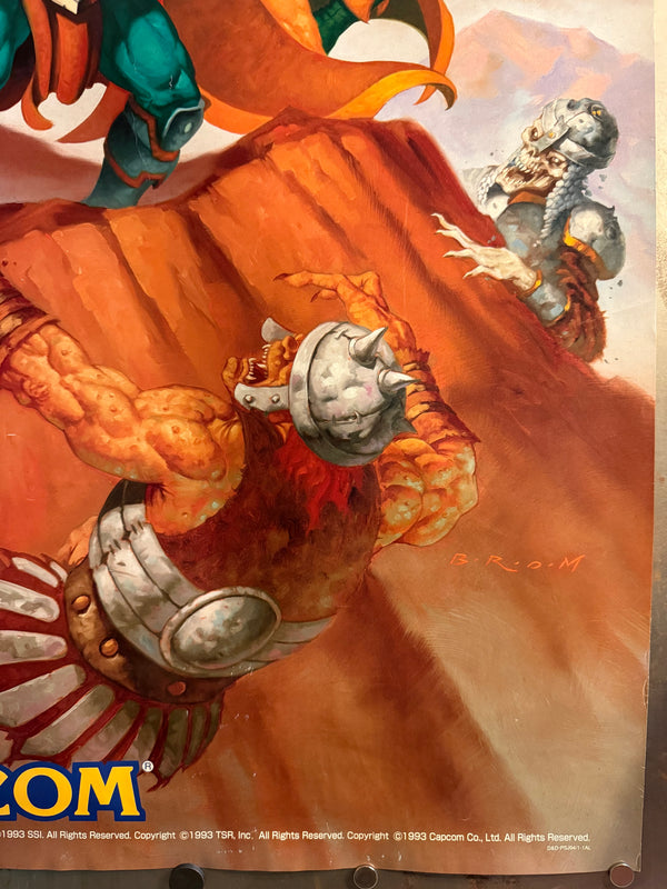 "Dungeons & Dragons: Tower of Doom", Original Release Japanese CAPCOM Promotional Poster 1993, Extremely Rare, B1 Size (c.71 × 103 cm)