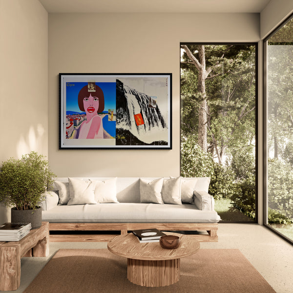 "TADANORI YOKOO - Then and Now – Tadanori Yokoo, 1991", Japanese Contemporary Art Poster, Original Silk Screen 1991, Ultra Rare, Size (c.80 x 120cm)