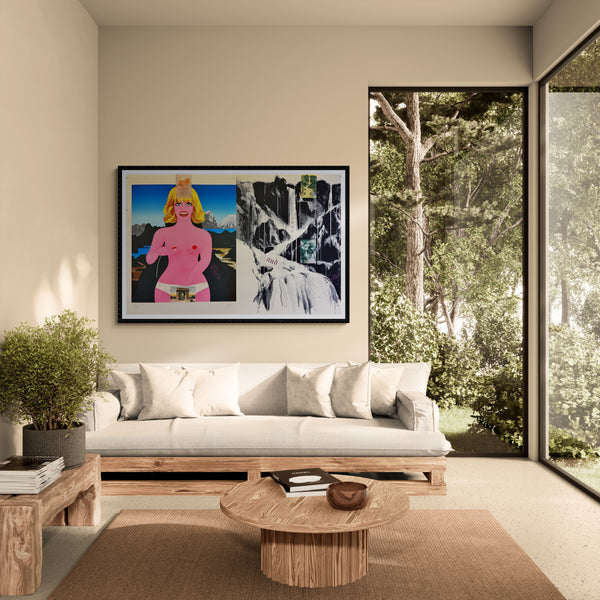 "TADANORI YOKOO - Then and Now (Blonde Figure) – Tadanori Yokoo, 1991", Japanese Contemporary Art Poster, Original Silk Screen 1991, Ultra Rare, Size (c.80 x 120cm)