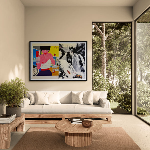 "TADANORI YOKOO - Then and Now (Shaving Woman) – Tadanori Yokoo, 1991", Japanese Contemporary Art Poster, Original Silk Screen 1991, Ultra Rare, Size (c.80 x 120cm)