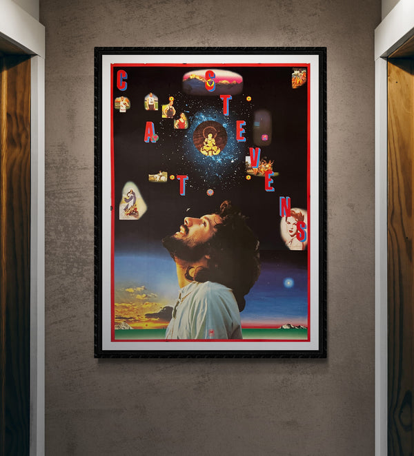 "TADANORI YOKOO - CAT STEVENS 1972", Japanese Contemporary Art Poster, Original Offset 1972, Ultra Rare, Size (c.73 x 103cm)