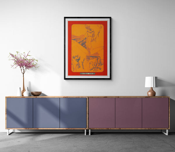 Uno Aquirax (宇野亜喜良) Silk‑Screen Poster – Lineage of the Love Slave (愛奴の系譜), 1968, B1 Size (c.72 × 103 cm)