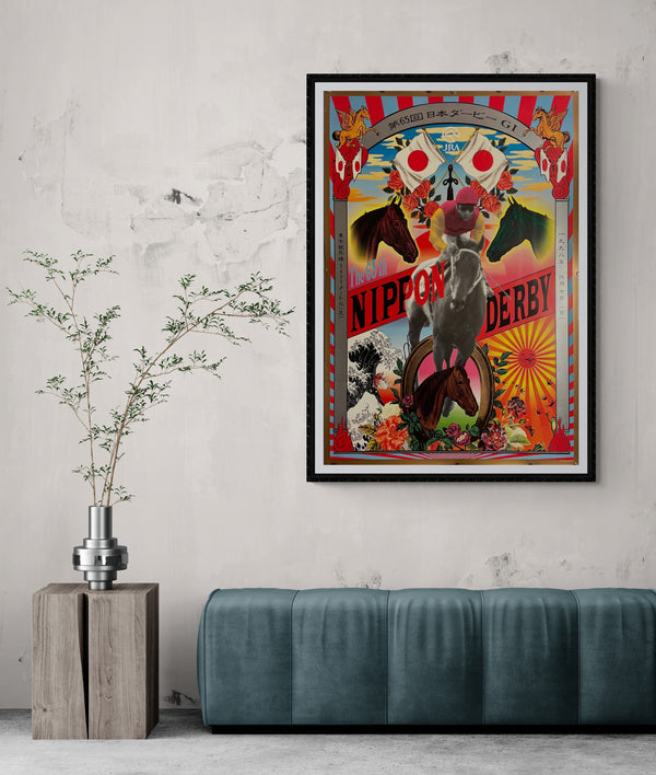 "TADANORI YOKOO - THE 65th NIPPON DERBY", Japanese Contemporary Art Poster, Original Release 1998, B1 Size (71 x 103cm)