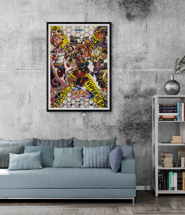 “Fighting Vipers 2” (ファイティングバイパーズ2), Original Japanese Arcade Poster 1998, Ultra Rare, B1 Size (c.71 × 103 cm)