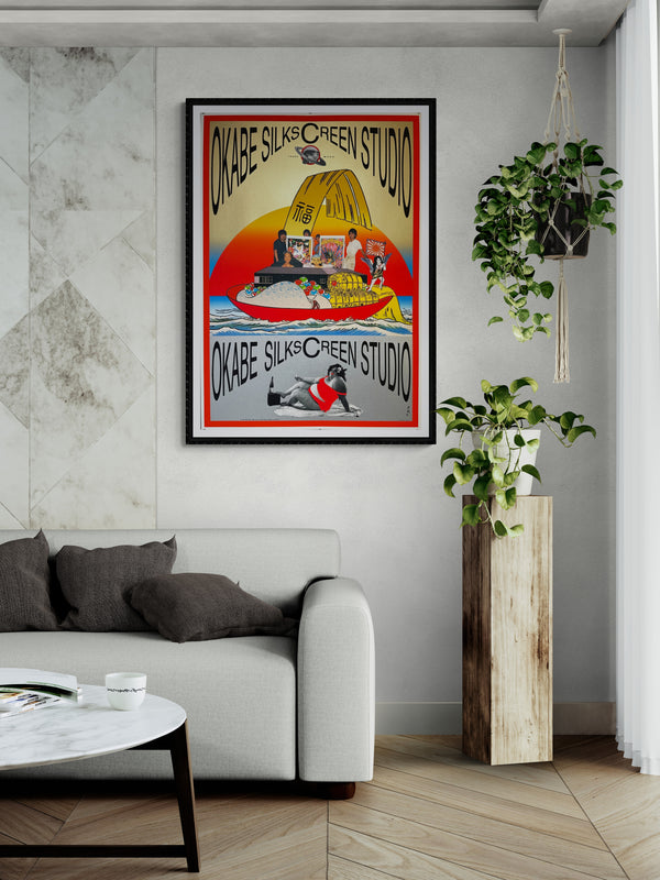 "TADANORI YOKOO - Okabe Silkscreen Studio", Japanese Contemporary Art Poster, Original Limited Edition Silk Screen 1997, Ultra Rare, Size (c.73 x 103cm)
