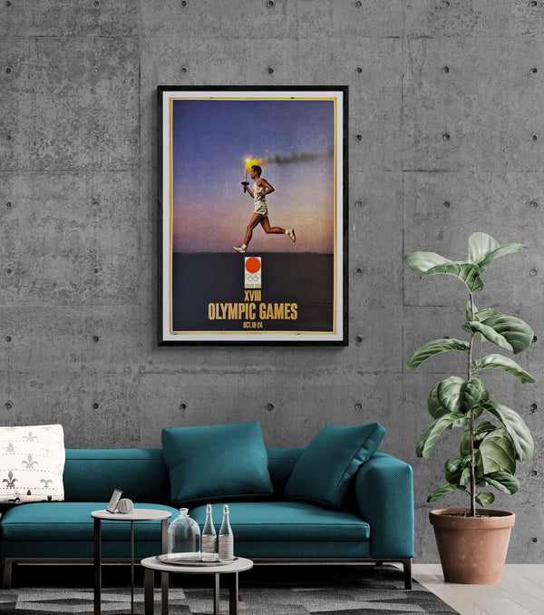 "Olympic Games 1964 Tokyo - An Olympic Torch Runner" Original Release Japanese Promotional Poster 1964, B1 Size (71 x 103cm)