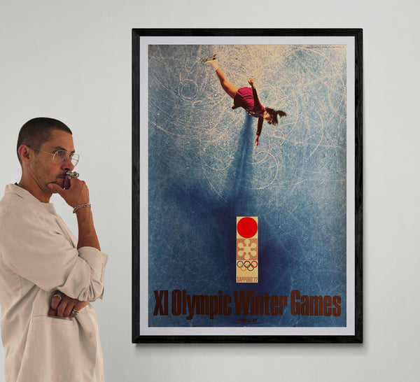 "Sapporo 1972: XI Olympic Winter Games", Original Official Japanese Advertising Poster 1970, Yusaku Kamekura and Takayuki Ogawa, B1 Size (c. 72.8 × 103 cm)