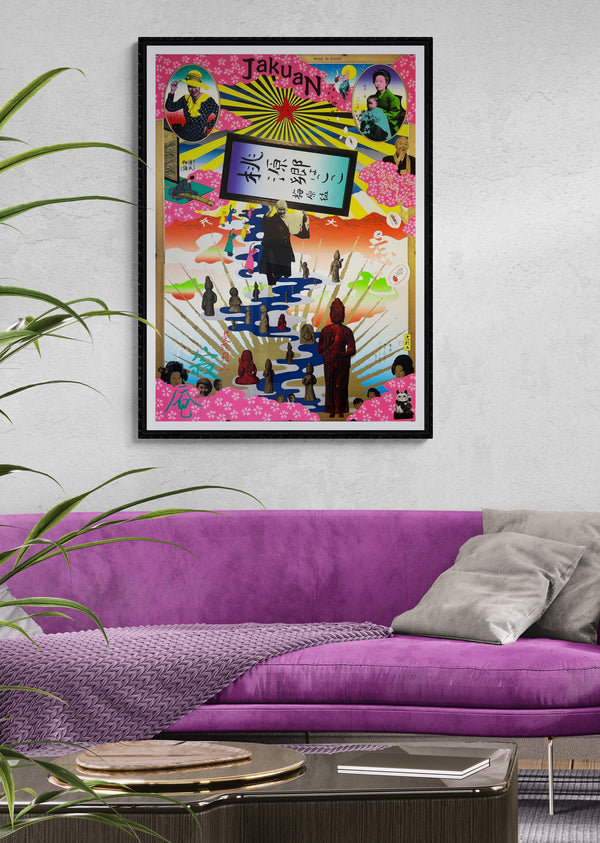 "TADANORI YOKOO - Jakuan", Japanese Contemporary Art Poster, Original Limited Edition Silk Screen 1997, Ultra Rare, Size (c.73 x 103cm)