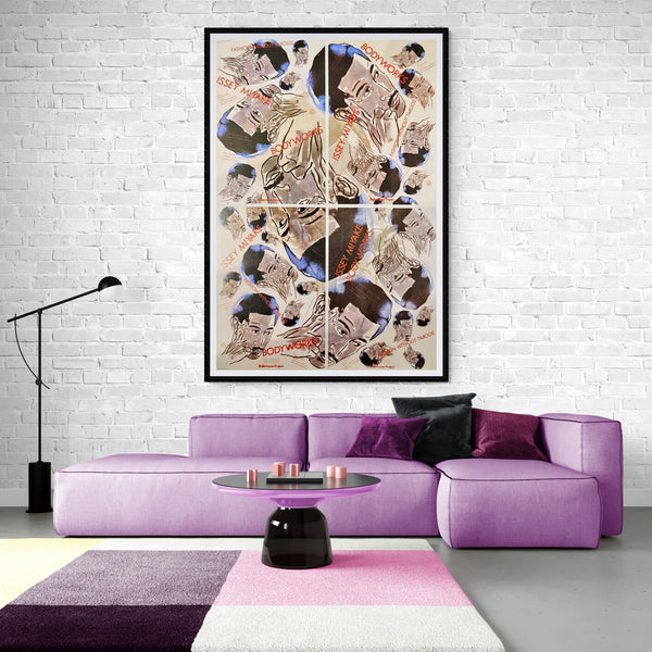 "TADANORI YOKOO - ISSEY MIYAKE BODYWORKS Poster Set (1985) - “Fashion Without Taboos”", Japanese Contemporary Art Poster, Original Offset 1985, Ultra Rare, Combined Display Size (Approx.): 102 x 146 cm