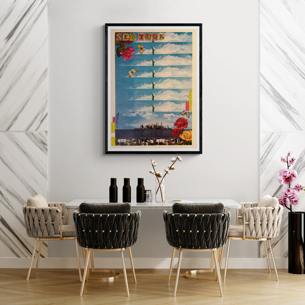 "TADANORI YOKOO - New York (1968)", Japanese Contemporary Art Poster, Original Offset 1968, Ultra Rare, SIGNED, Size (c.84.1 x 60.5 cm)