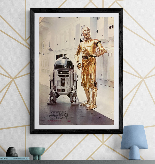 "Star Wars (R2-D2 & C-3PO)", Original Japanese Promotion Poster 1977, B2 Size (51 x 73 cm) N126