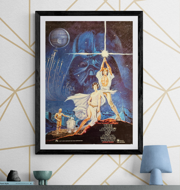 "The Story of Star Wars (Japanese Version) – Noriyoshi Ohrai Artwork", Original Japanese Promotional Poster 1977, B2 Size (51 x 73 cm) N127