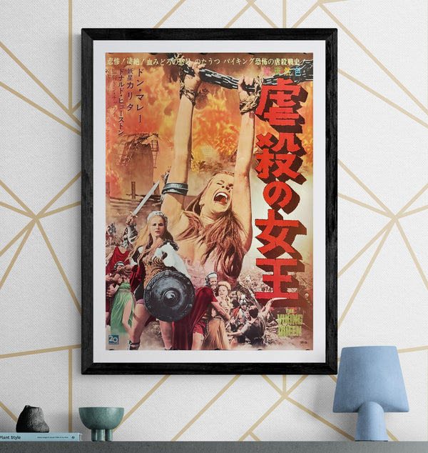 "The Viking Queen" (虐殺の女王), Original Japanese First-Release Movie Poster 1967, B2 Size (51 × 73 cm) ZA45