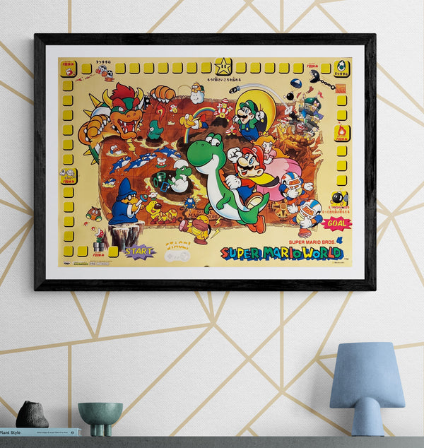 “Super Mario World” (スーパーマリオワールド / SUPER MARIO BROS. 4), Ultra‑Rare Original Japanese Banpresto Prize “Chara Poster” (非売品 / Not for Sale) 1996, B2 Size (51 × 73 cm) O654
